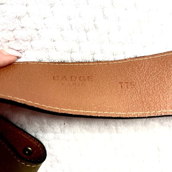 Badge Vintage Leather Studded Suede Leather made in Italy Belt M main image 7